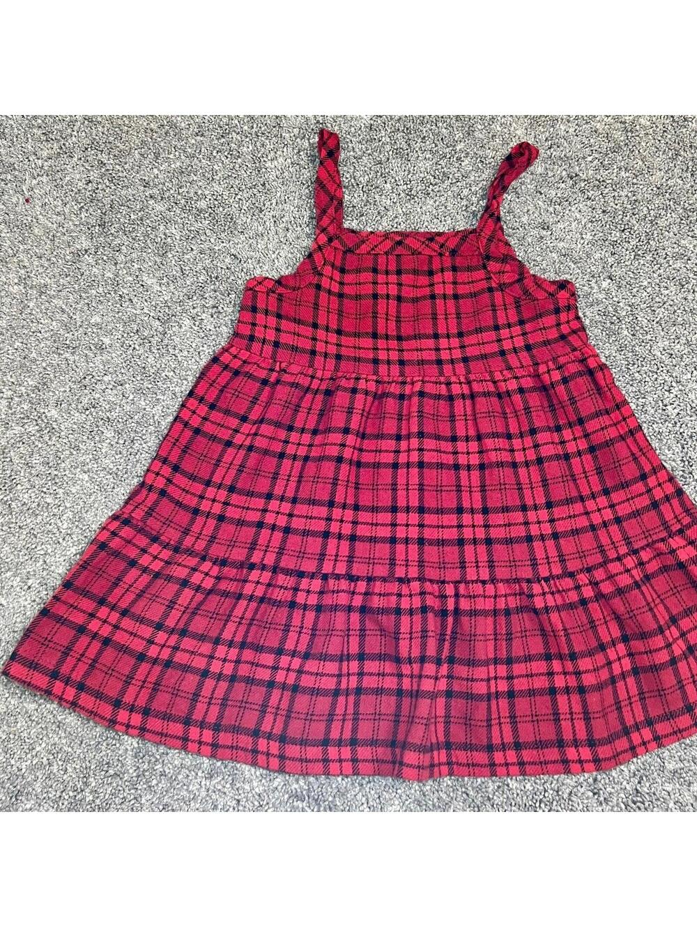 Zara Toddler Girl's Red Black Plaid Dress Jumper size 2